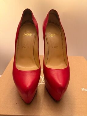 Christian Louboutin Red Leather Daffodile Pumps